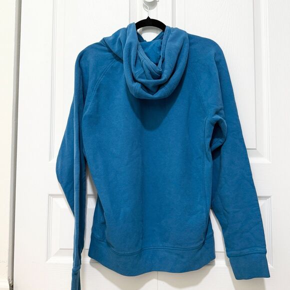 Men The North Face Graphic Print Hoodie Pullover in Marine Blue Size Medium - Picture 3 of 8